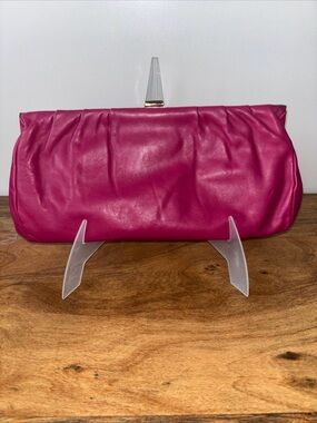 Etienne aigner fuchsia Leather Clutch Handbag